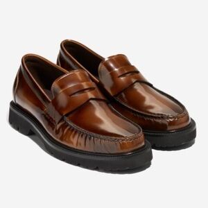 Cole Haan Men's American Classics Penny Loafer Dark Chocolate Brush-Off-Black
